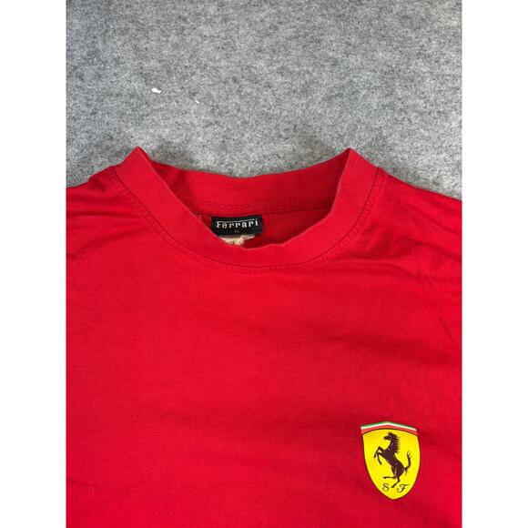 Vintage Y2K Official Ferrari Shirt Mens XL Red Horse Logo On Chest 2000s Tee - Picture 7 of 9